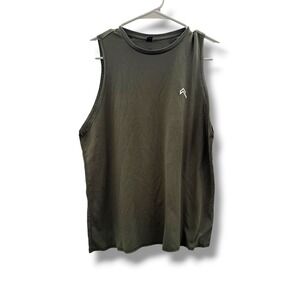 ONER‎ Active Muscle Tank Mens M Olive Green Sleeveless Gym Workout Shirt